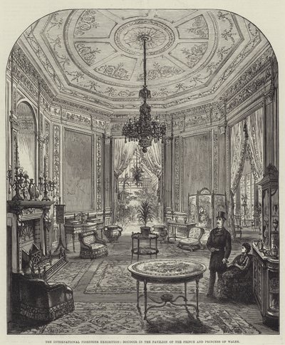 La Exposición Internacional de Pesca, Boudoir en el pabellón del Príncipe y la Princesa de Gales de Frank Watkins